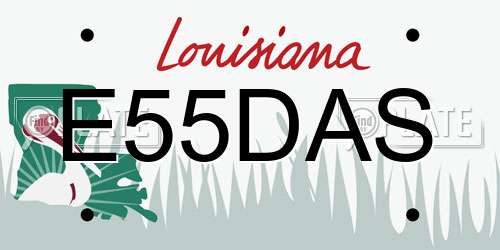 E55DAS Louisiana License Plate