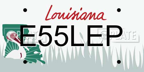 E55LEP Louisiana License Plate