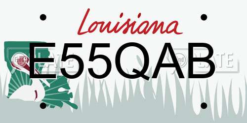 E55QAB Louisiana License Plate