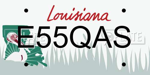 E55QAS Louisiana License Plate