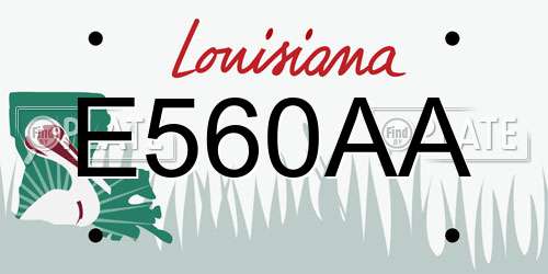 E560AA Louisiana License Plate