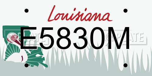 E5830M Louisiana License Plate