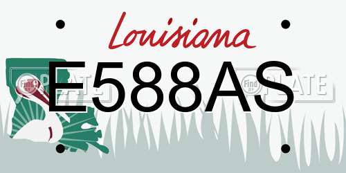E588AS Louisiana License Plate