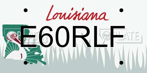 E60RLF Louisiana License Plate