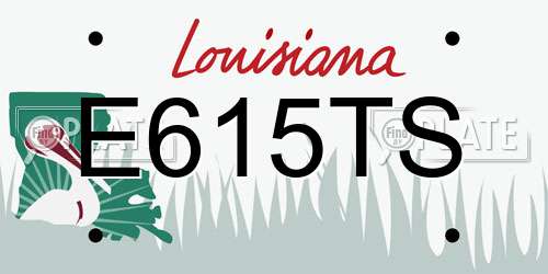 E615TS Louisiana License Plate