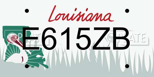 E615ZB Louisiana License Plate