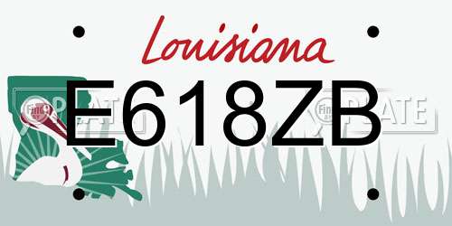 E618ZB Louisiana License Plate