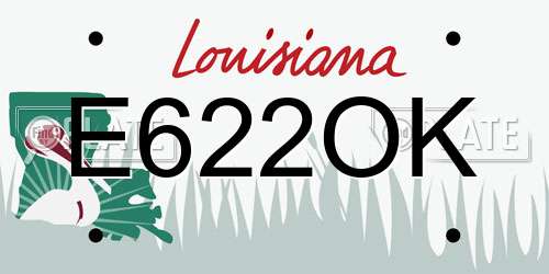 E622OK Louisiana License Plate
