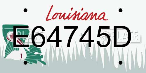 E64745D Louisiana License Plate