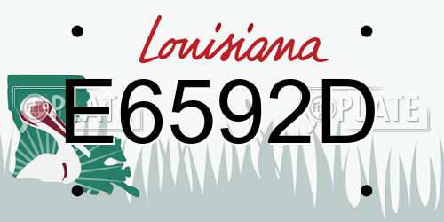 E6592D Louisiana License Plate