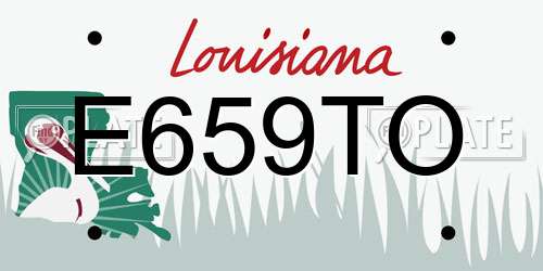 E659TO Louisiana License Plate