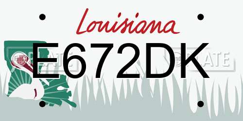 E672DK Louisiana License Plate