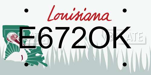 E672OK Louisiana License Plate
