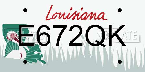 E672QK Louisiana License Plate