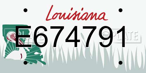E674791 Louisiana License Plate