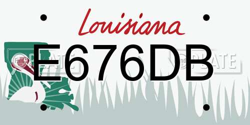 E676DB Louisiana License Plate