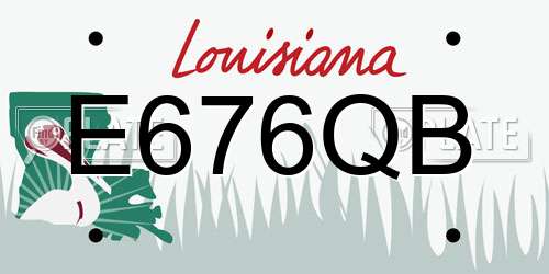 E676QB Louisiana License Plate