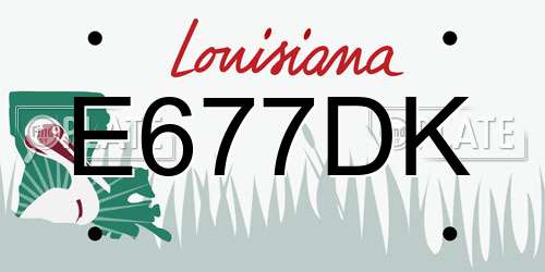 E677DK Louisiana License Plate