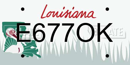 E677OK Louisiana License Plate