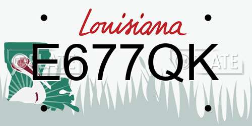 E677QK Louisiana License Plate