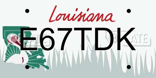 E67TDK Louisiana License Plate