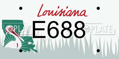 E688 Louisiana License Plate