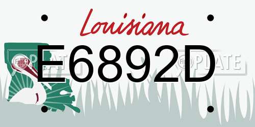 E6892D Louisiana License Plate
