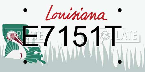 E7151T Louisiana License Plate