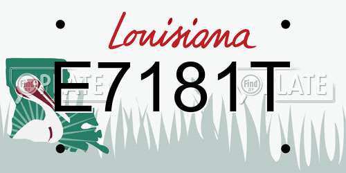 E7181T Louisiana License Plate