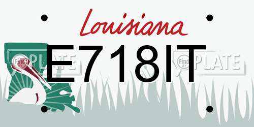 E718IT Louisiana License Plate