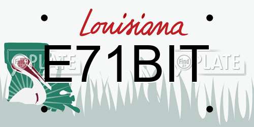 E71BIT Louisiana License Plate