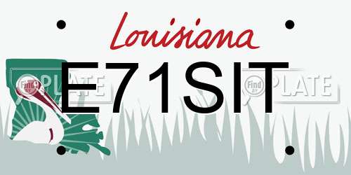 E71SIT Louisiana License Plate