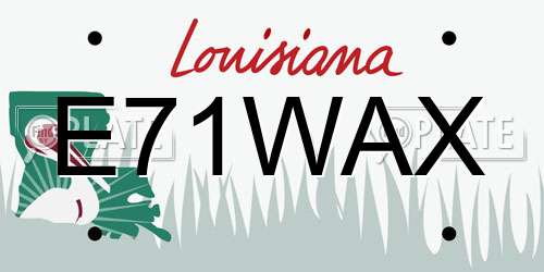 E71WAX Louisiana License Plate