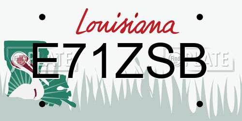 E71ZSB Louisiana License Plate