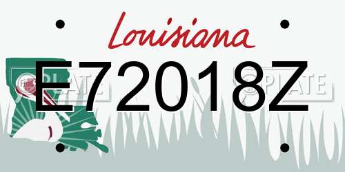 E72018Z Louisiana License Plate