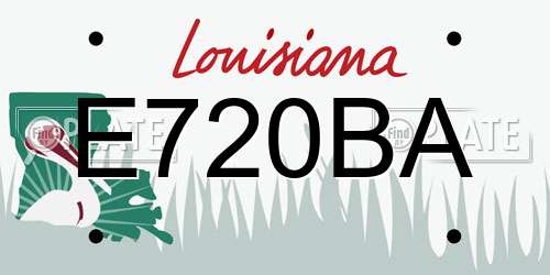 E720BA Louisiana License Plate