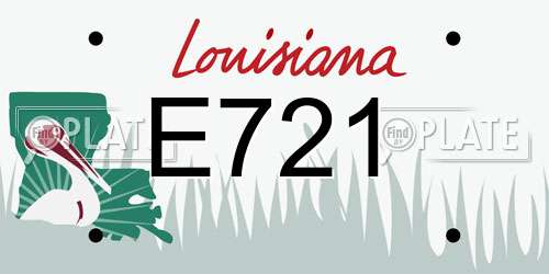E721 Louisiana License Plate