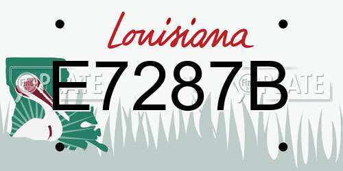 E7287B Louisiana License Plate