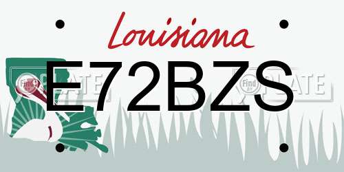 E72BZS Louisiana License Plate