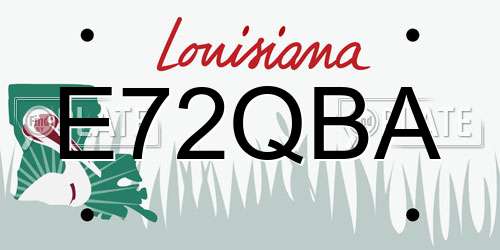 E72QBA Louisiana License Plate