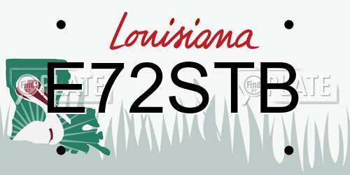 E72STB Louisiana License Plate