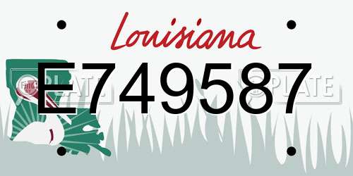E749587 Louisiana License Plate