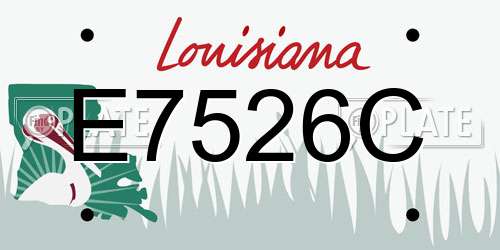 E7526C Louisiana License Plate