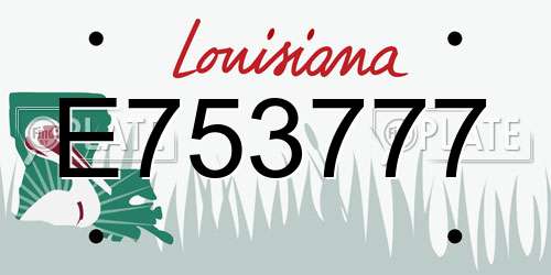 E753777 Louisiana License Plate