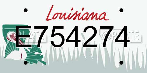 E754274 Louisiana License Plate