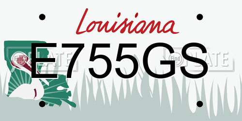 E755GS Louisiana License Plate