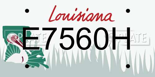 E7560H Louisiana License Plate