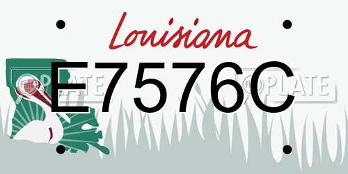 E7576C Louisiana License Plate