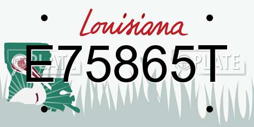 E75865T Louisiana License Plate