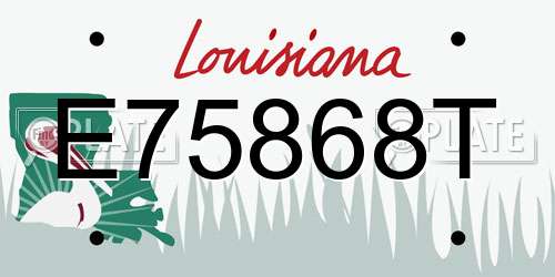 E75868T Louisiana License Plate